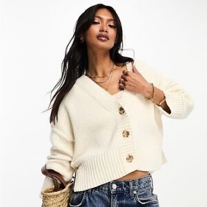Abercrombie & Fitch Cream Cardigan Sweater